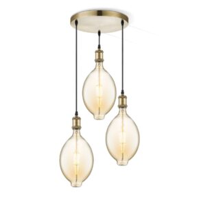 Home sweet home hanglamp Vintage brons 3L Oval - amber