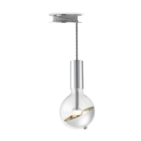 Move Me hanglamp Pulley - chroom / Sphere 5,5W - zilver goud
