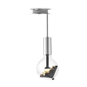 Move Me hanglamp Pulley - chroom / Umbrella 5,5W - zwart goud