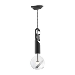 Move Me hanglamp Twist - zwart / Cone 5,5W - zilver