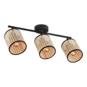 Home sweet home ratan LED opbouwspot 3L naturel/zwart