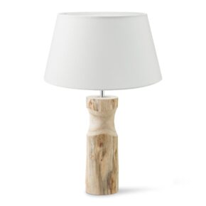 Home sweet home tafellamp Bodo hout & lampenkap Largo - wit