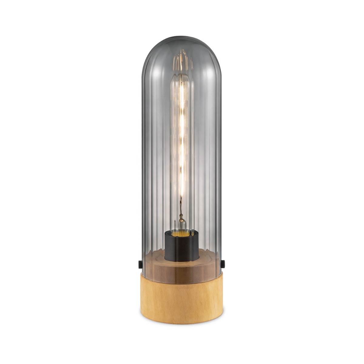 Home sweet home capri tafellamp medium hout/glas