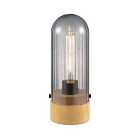 Home sweet home capri tafellamp klein hout/glas