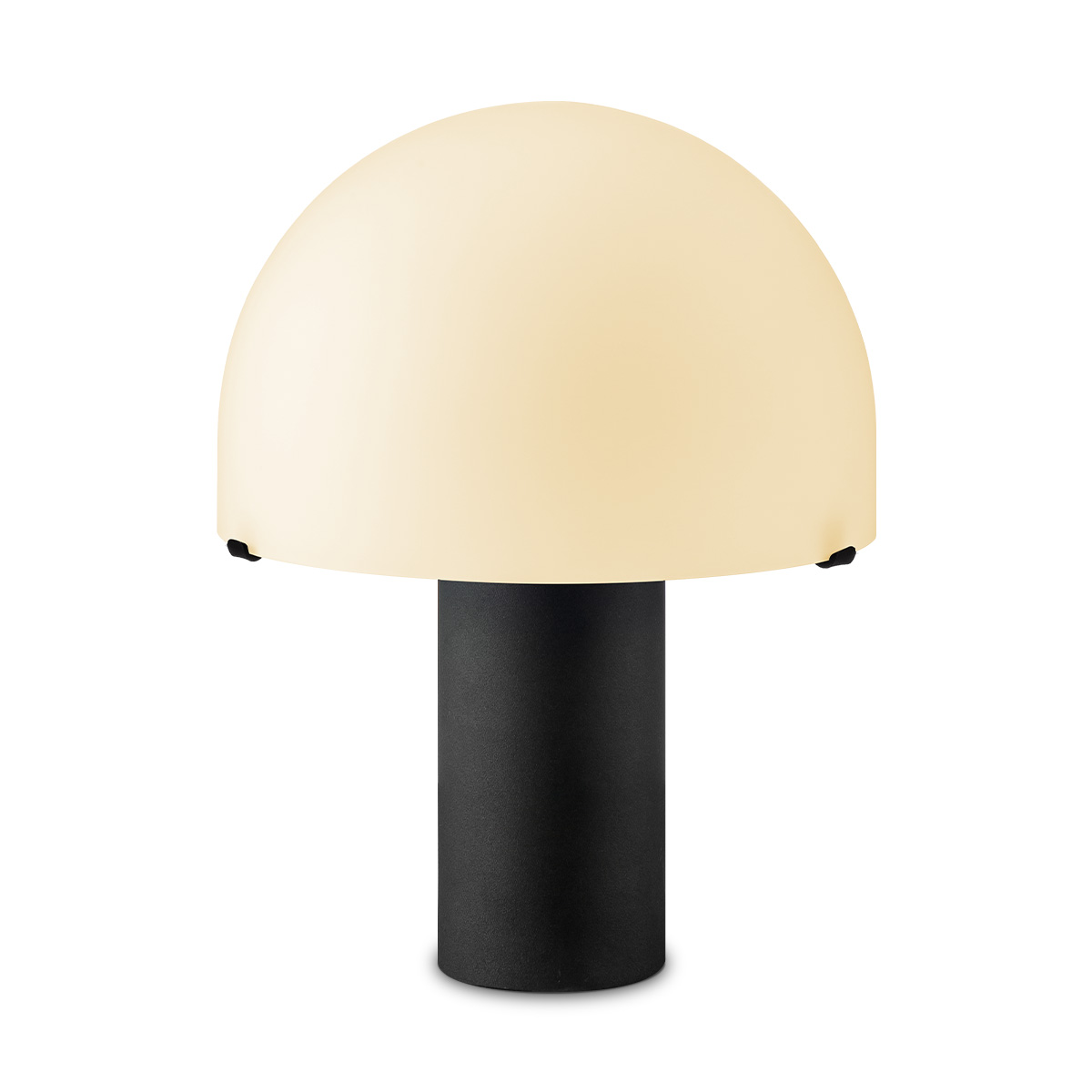 Home sweet home mushroom tafellamp metaal zwart / glas wit