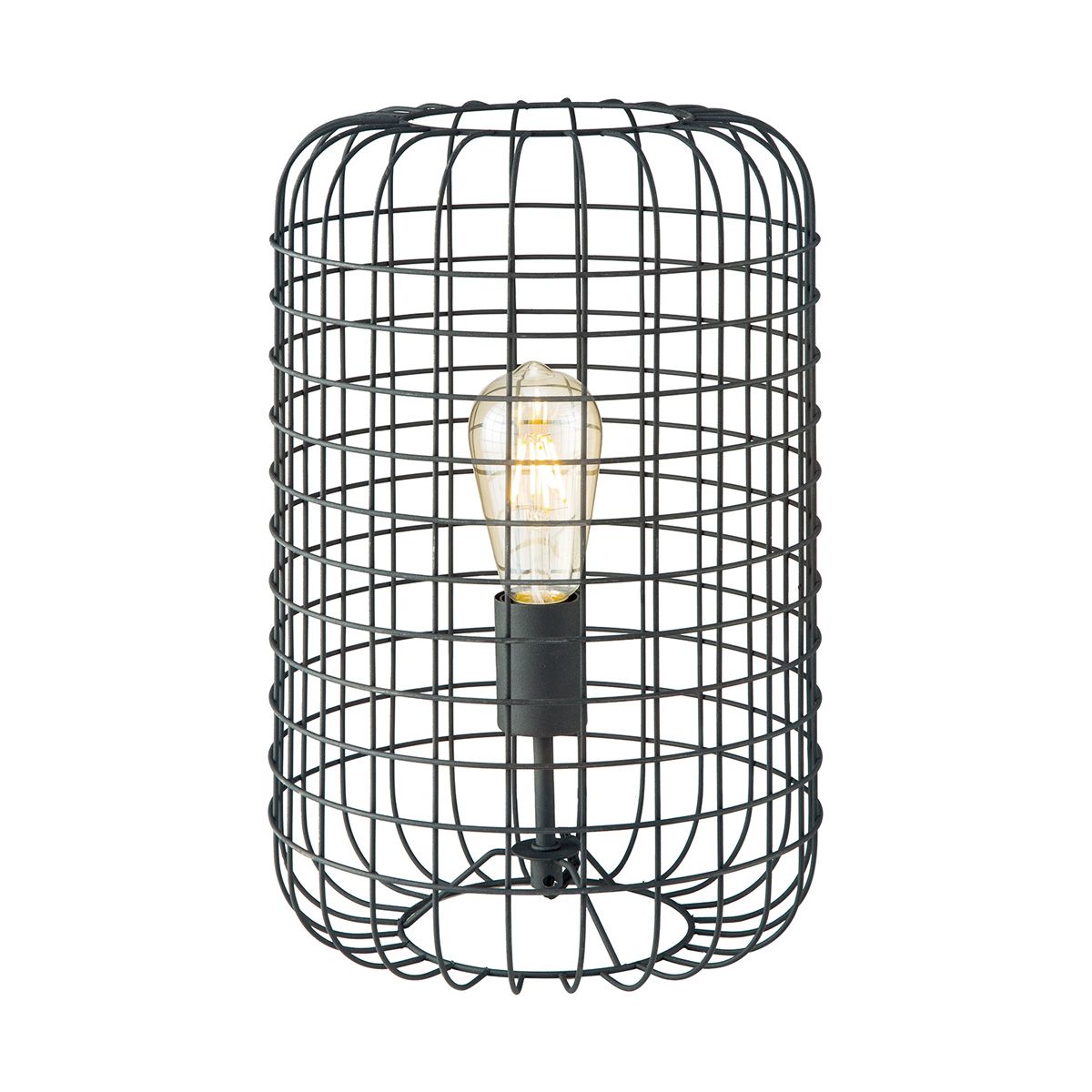 Home sweet home netting tafellamp 26 zwart rooster metaal