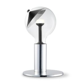 Move Me tafellamp Side - chroom / Cone 5,5W - zwart zilver