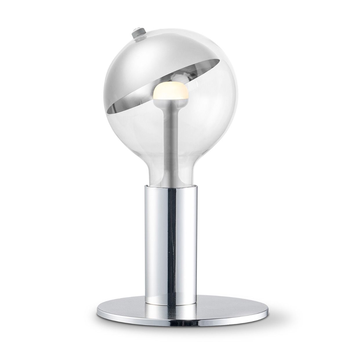 Move Me tafellamp Side - chroom / Sphere 5,5W - zilver