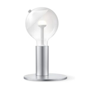Move Me tafellamp Side - grijs / Cone 5,5W - wit