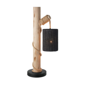 Home sweet home houten tafellamp taklamp jute met kap touw zwart