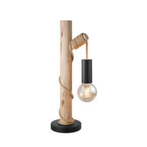 Home sweet home hout / touw tafellamp taklamp E27 fitting zwart