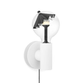 Move Me wandlamp Wally - wit / Umbrella 5,5W - zwart zilver