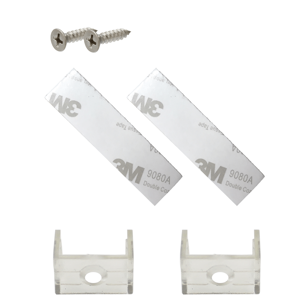 Klemmetjes en 3M tape voor profiel opbouw breed hoog