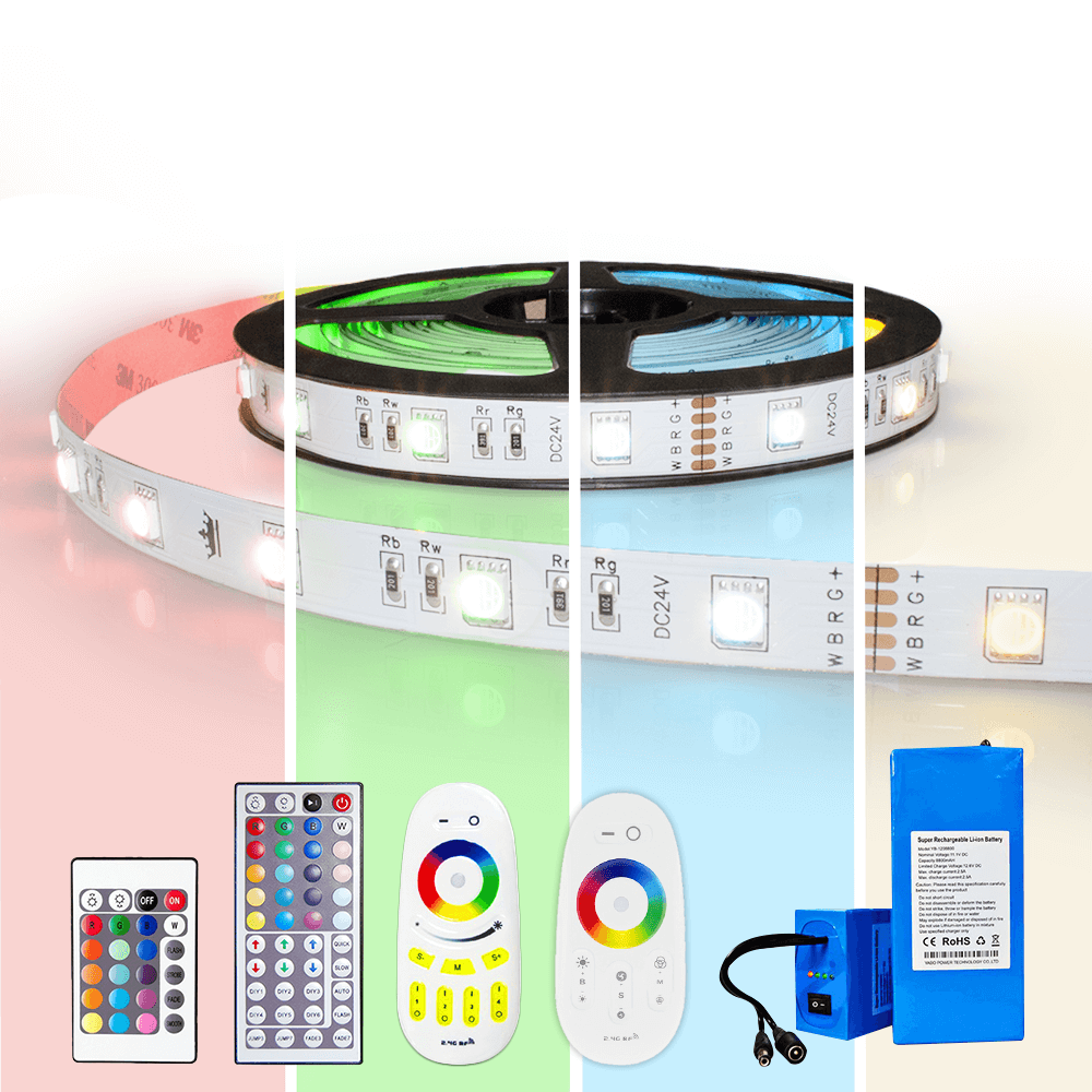 Led strip op batterij RGB Basic complete set 2 meter