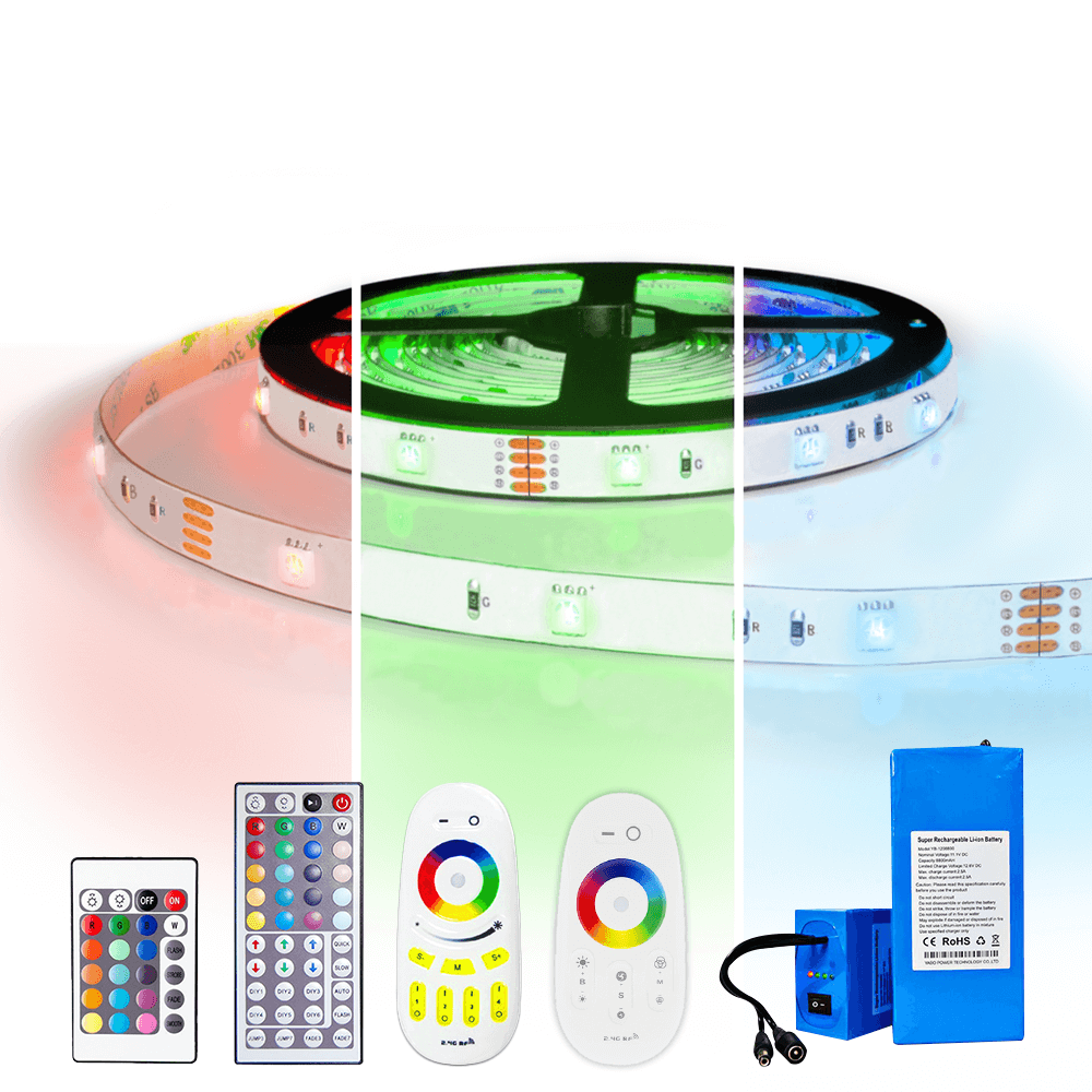Led strip op batterij RGB Basic complete set 3 meter