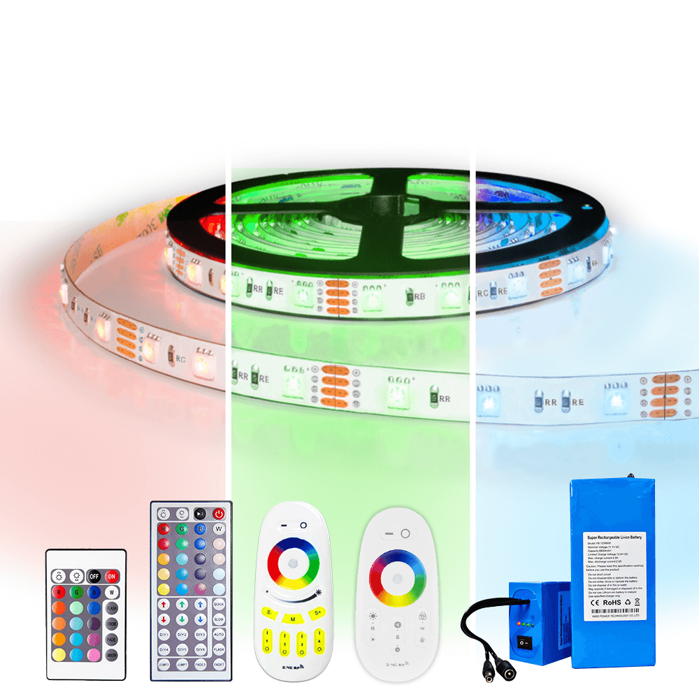 Led strip op batterij RGB Premium complete set 1 meter