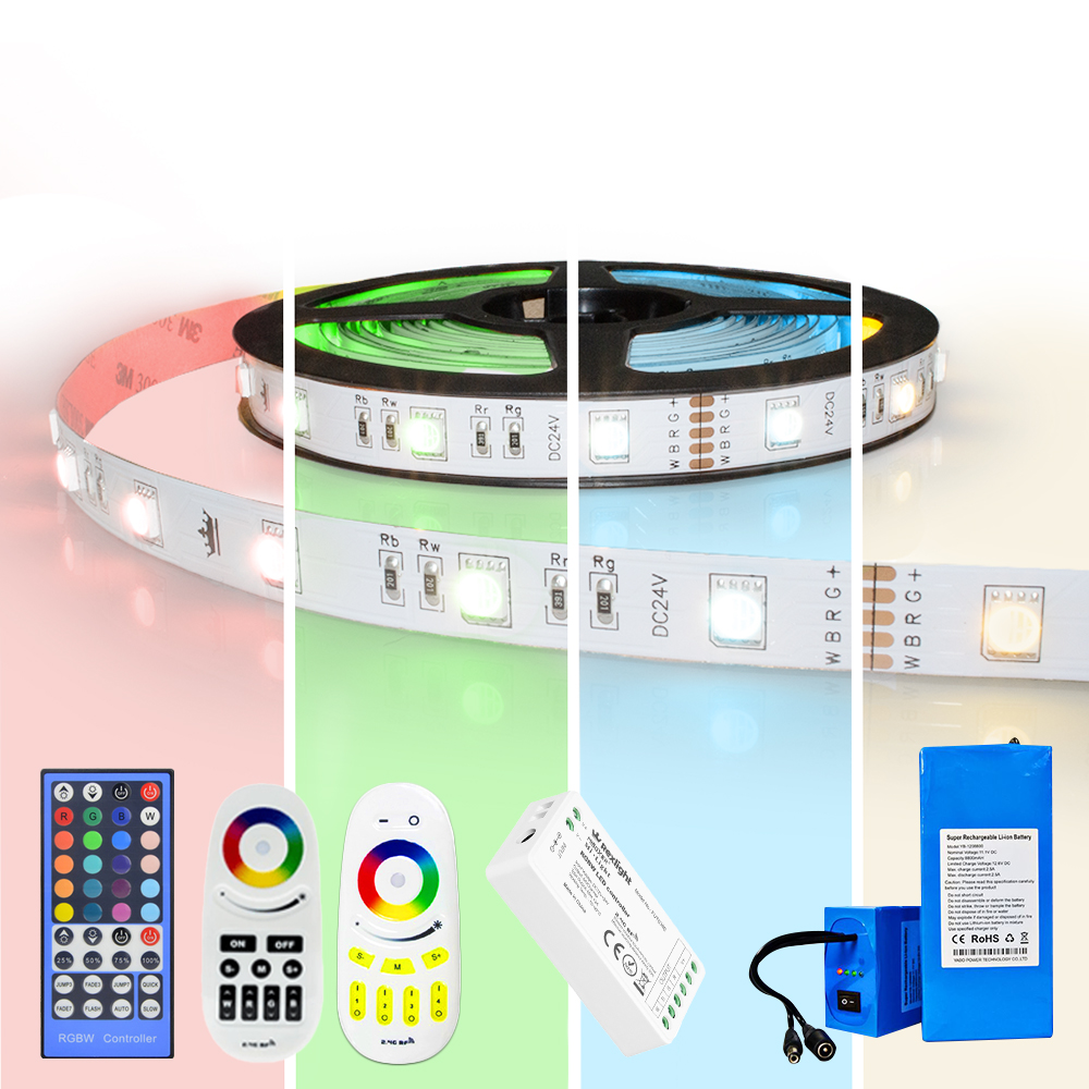 Led strip op batterij RGBW Basic complete set 1 meter