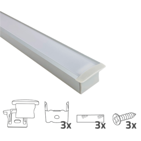 Led strip profiel breed inbouw hoog 1,5 meter