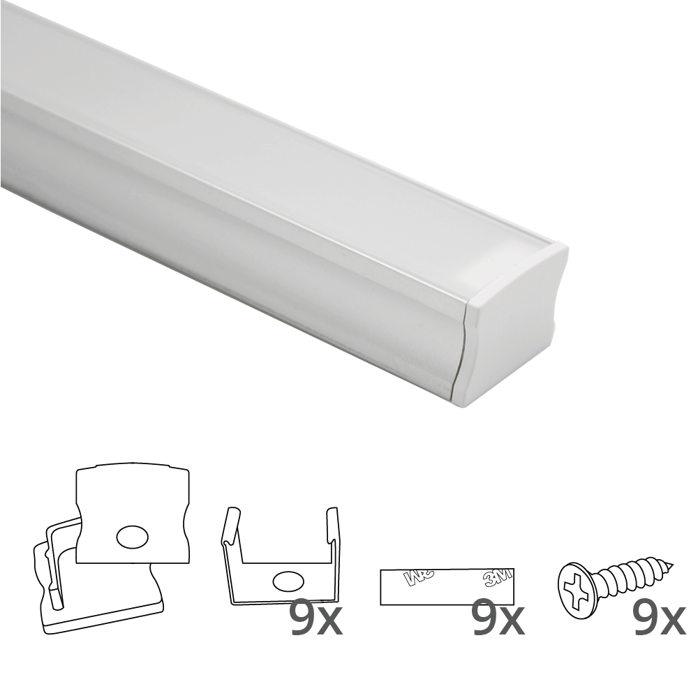 Led strip profiel breed opbouw hoog 4 meter
