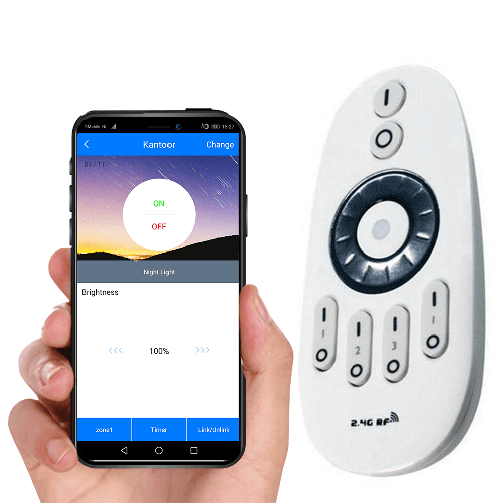 Luxe draadloze dimmer 4-zone RF + Wifi