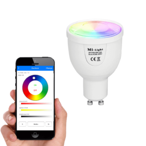 Milight Wifi led spot set RGBW mét Wifi module 5 watt GU10