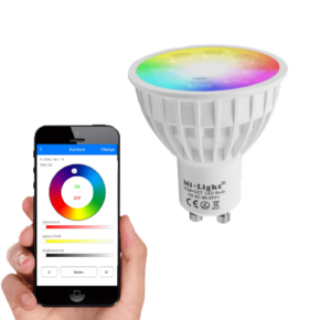 Milight Wifi led spot set RGBWW mét Wifi module 4 watt GU10