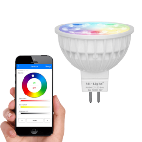 Milight Wifi led spot set RGBWW mét Wifi module 4 watt MR16