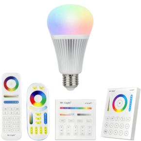 RGBWW Wifi LED lamp set met afstandsbediening 9W E27