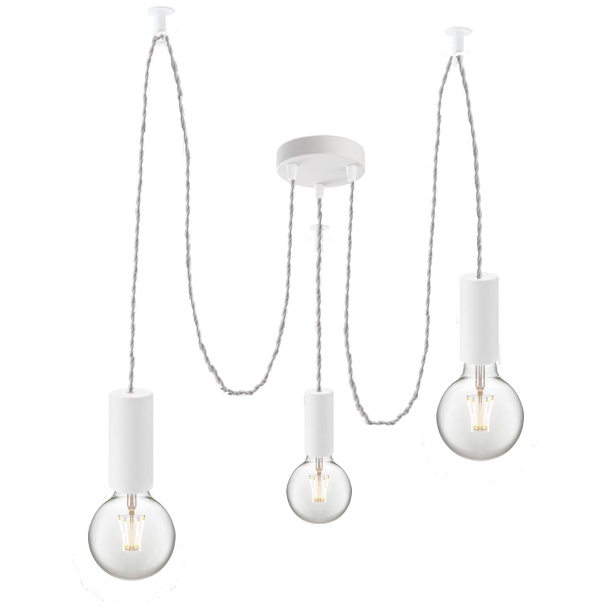 Home sweet home DIY spin hanglamp 3L - wit / helder