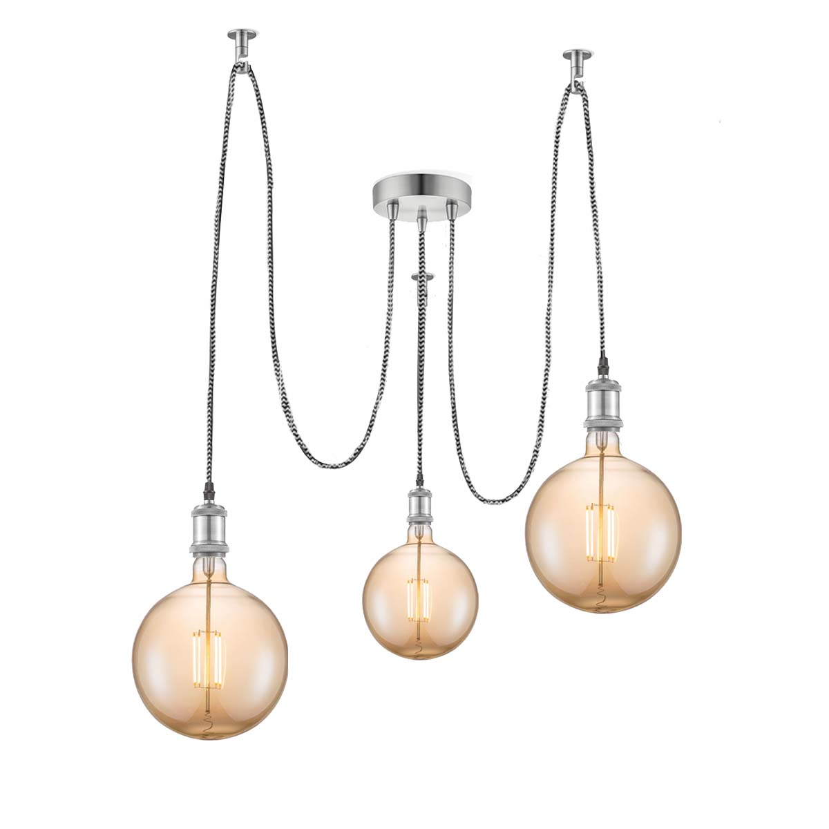 Home sweet home DIY spin hanglamp 3L - zilver / amber