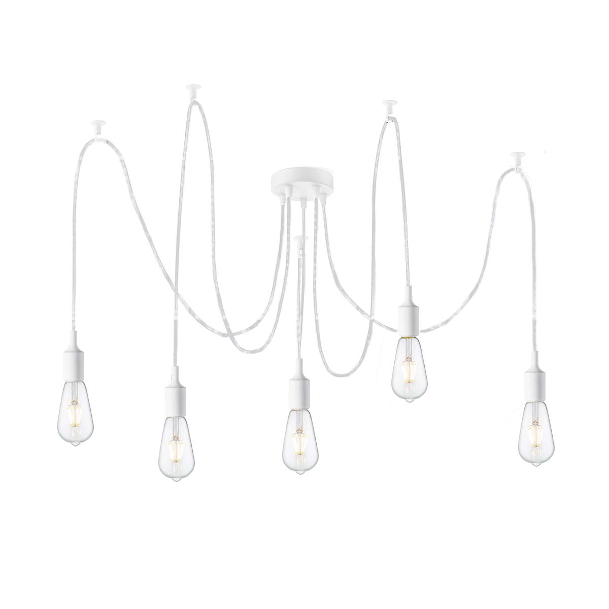 Home sweet home DIY spin hanglamp 5L - wit / helder
