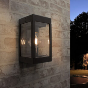 Solar LED wandlamp Cube met filament led lamp