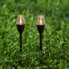 Solar priklamp Chandelle op zonne-energie - Decoratieve solarlamp met kaarslicht - Set van 2