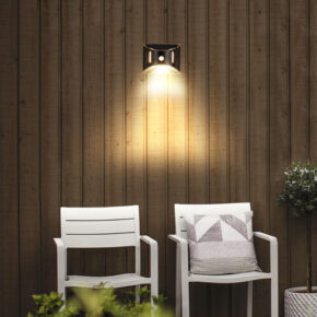 Solar RVS buitenlamp Glare met bewegingssensor - Moderne wandlamp op zonne-energie