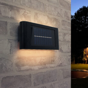 Solar up down wandlamp Tube met warm wit licht