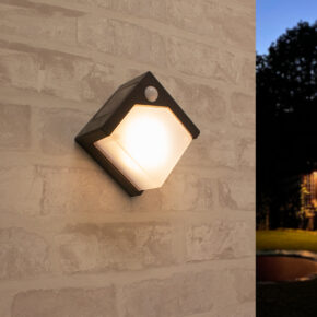 Solar wandlamp Prism met bewegingssensor en warm wit licht
