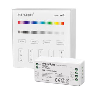 Touch panel RGB wandbediening inclusief controller draadloos op batterij