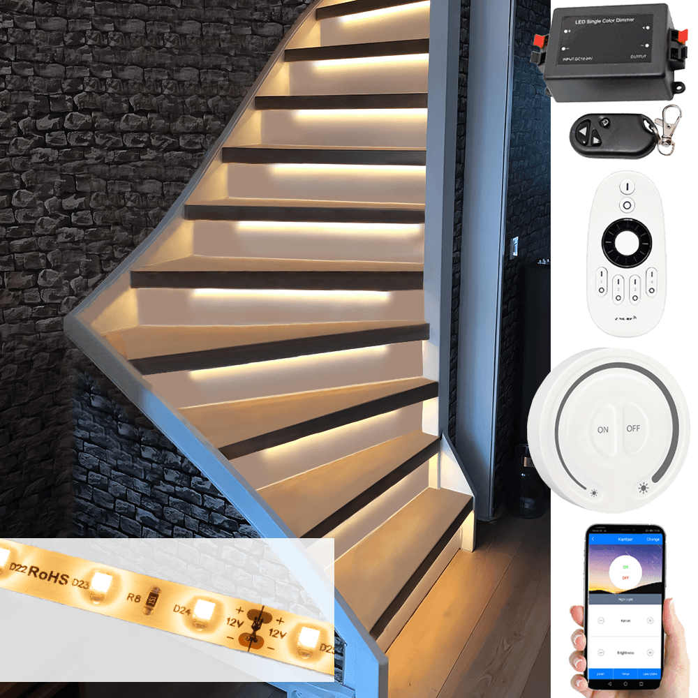 Trapverlichting Led strip Warm Wit complete set 50 CM