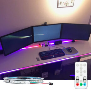 Tuya dreamcolor ledstrip set 5 meter 12V IP65 - 30 leds p/m - Inclusief IR afstandsbediening
