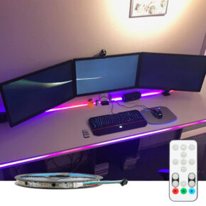 Tuya dreamcolor ledstrip set 5 meter 12V IP65 - 60 leds p/m - Inclusief IR afstandsbediening