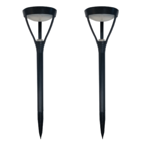 Voordeelset Solar priklamp Birdie zwart met warm wit licht