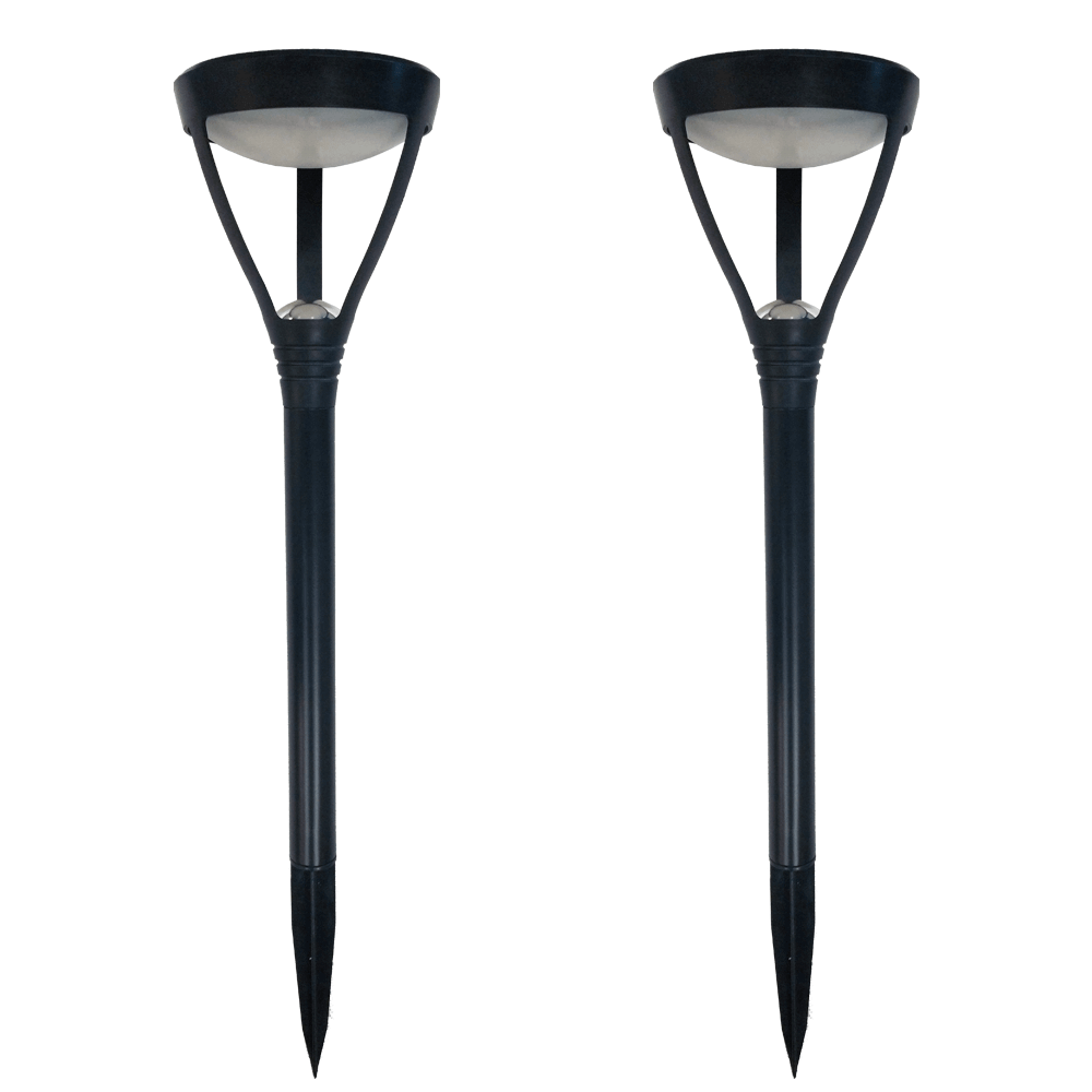 Voordeelset Solar priklamp Birdie zwart met warm wit licht