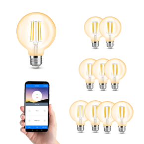 Milight wifi set met Dual White smart filament lamp 7W E27 fitting - Amberkleurig G95 model - Met wifi-module