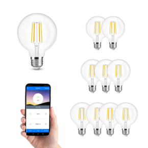 Milight wifi set met Dual White smart filament lamp 7W E27 fitting - G95 model - Met wifi-module
